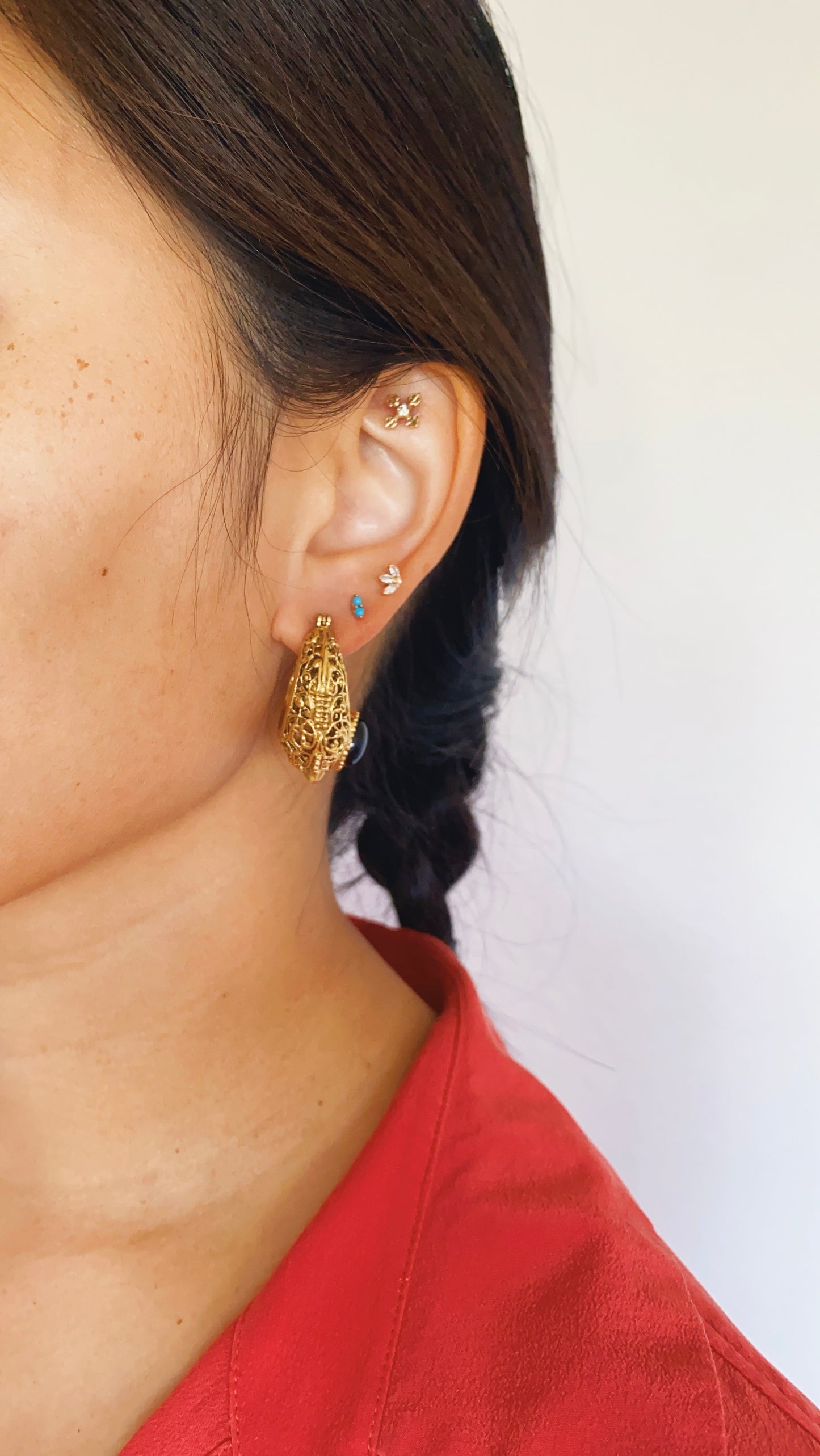 Vintage Filigree Hoop Earrings