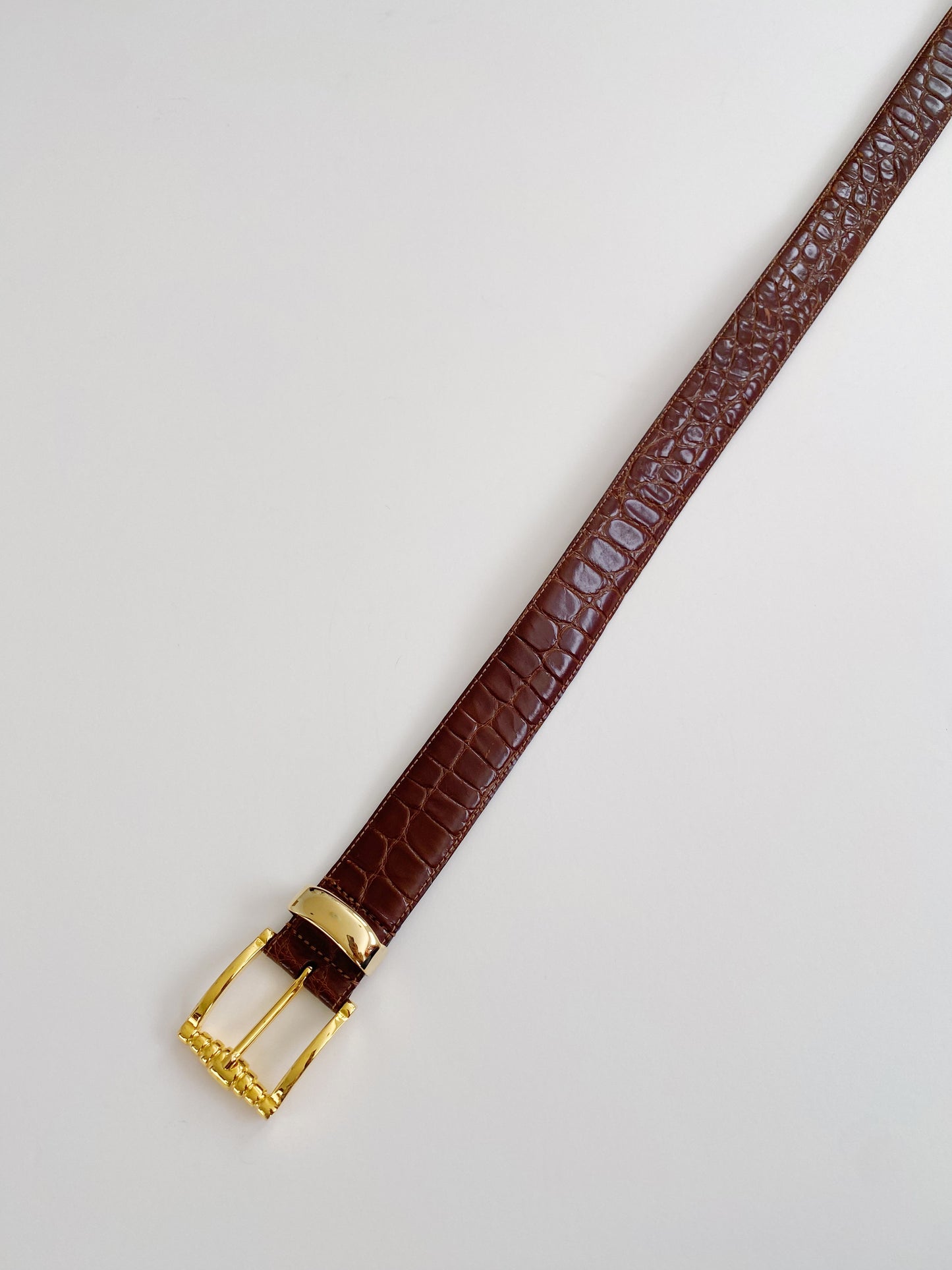 Vintage Carlisle Alligator Embossed Leather Belt