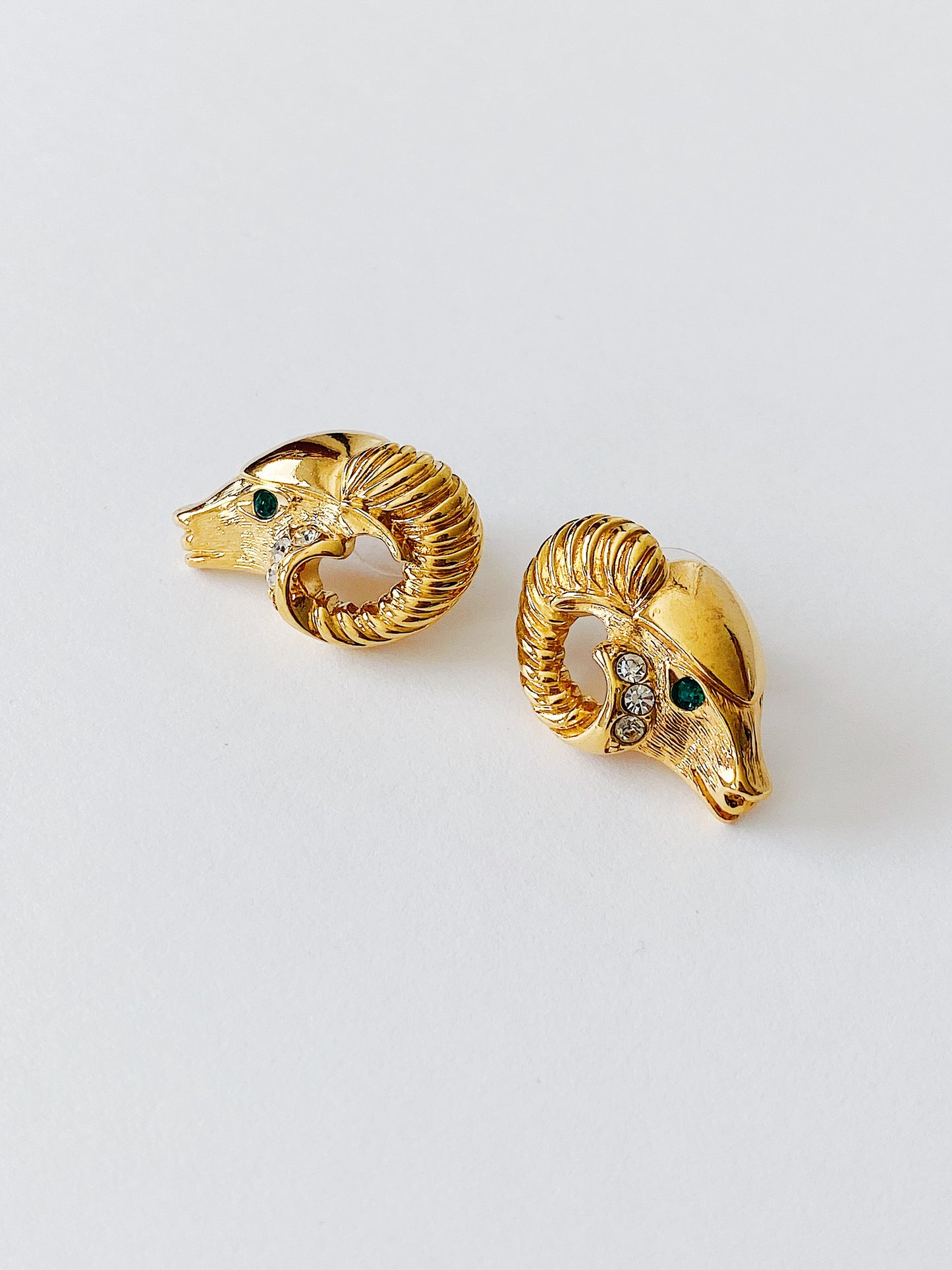 Vintage KJL for Avon Ram Earrings