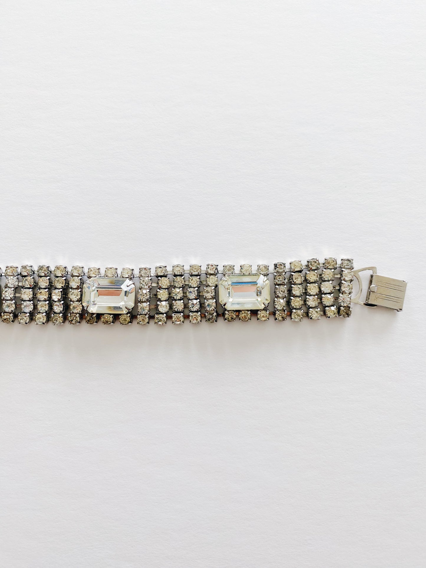 Vintage Rhinestone Emerald Bracelet