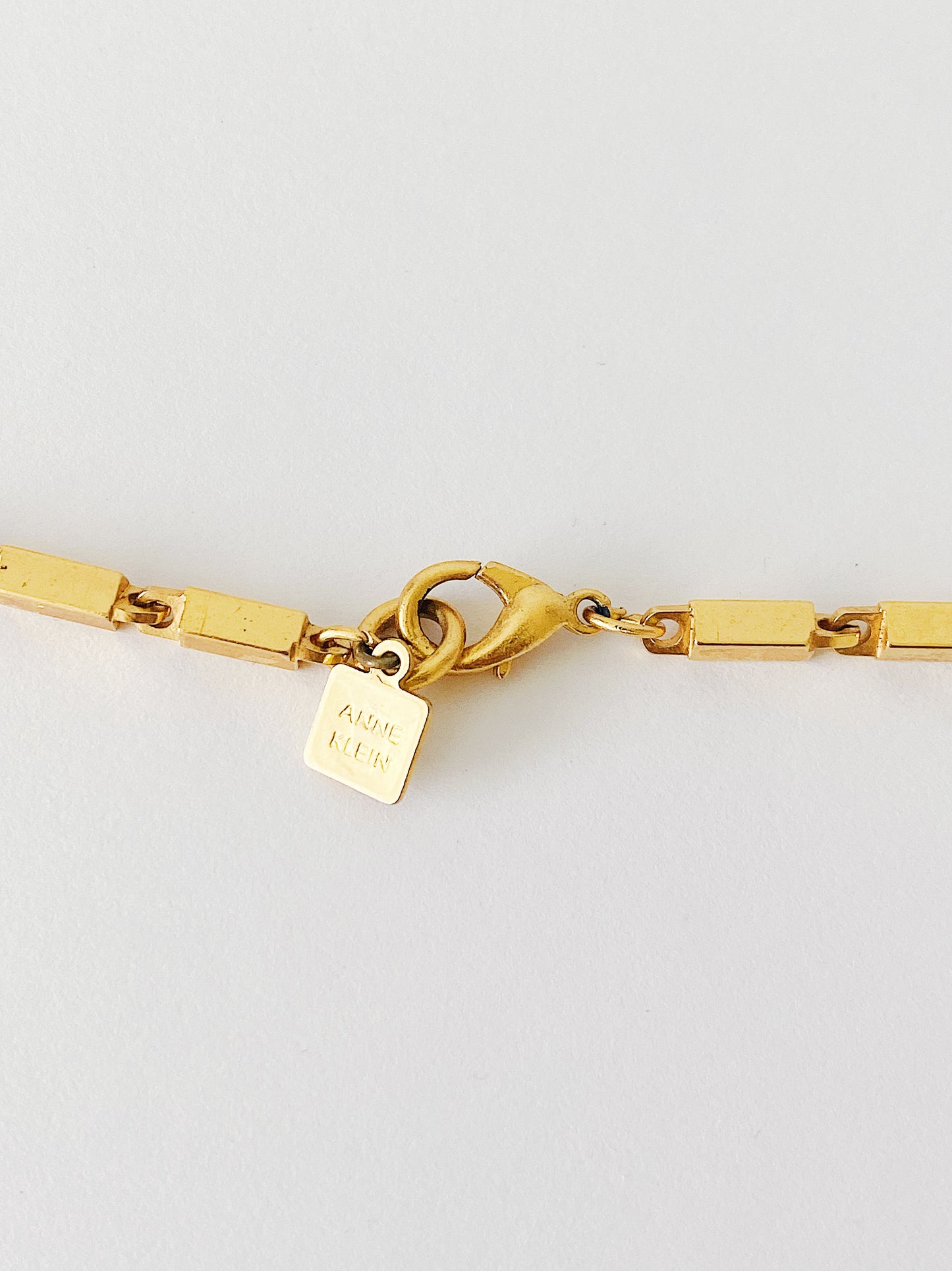 Vintage Anne Klein Rectangle Box Chain Necklace