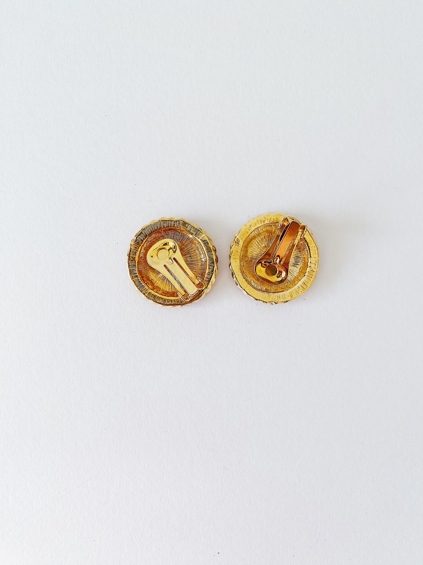 Vintage Nautical Anchor Red & White Enamel Clip-On Earrings