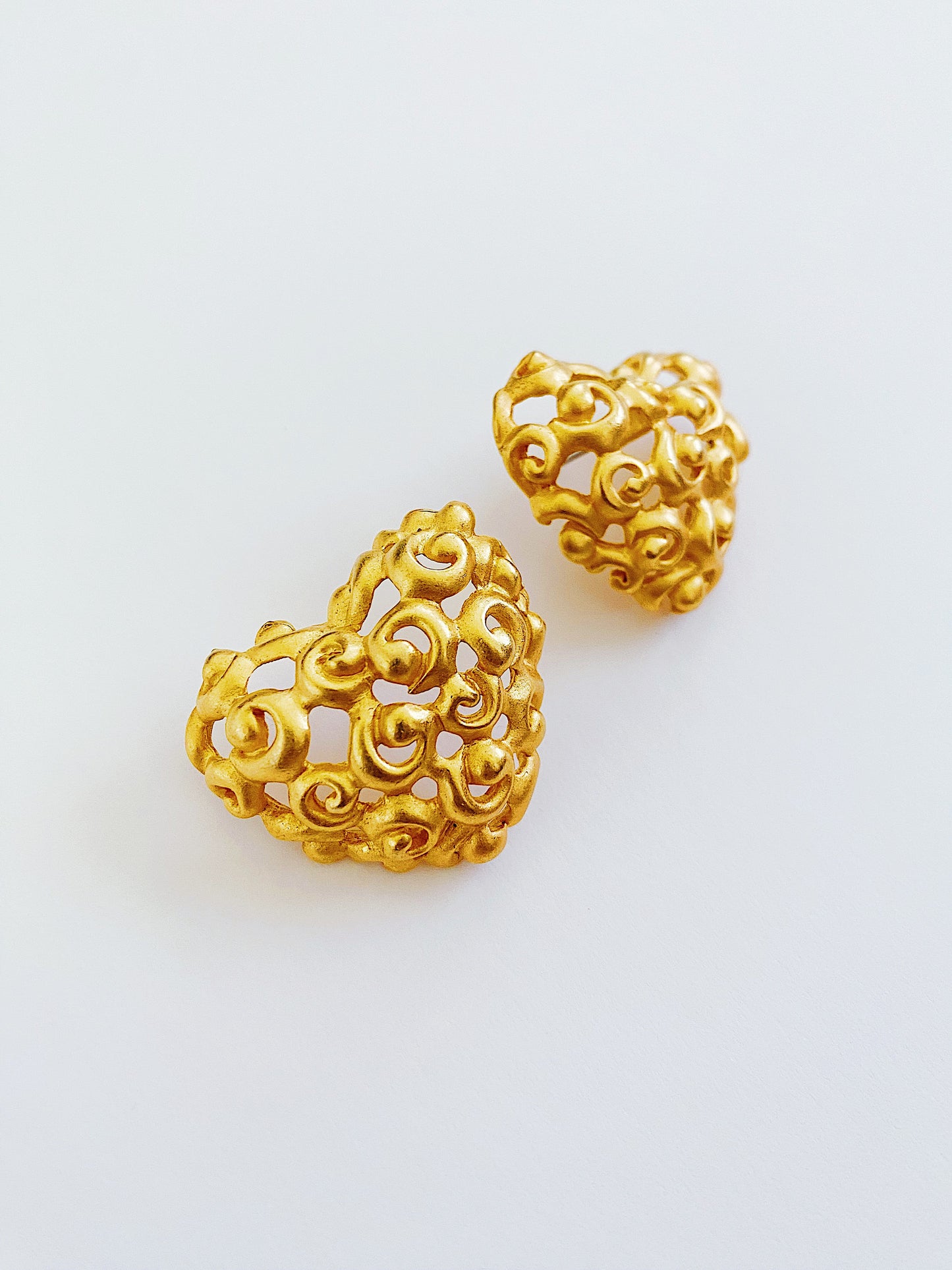 Vintage Anne Klein Heart Swirl Earrings