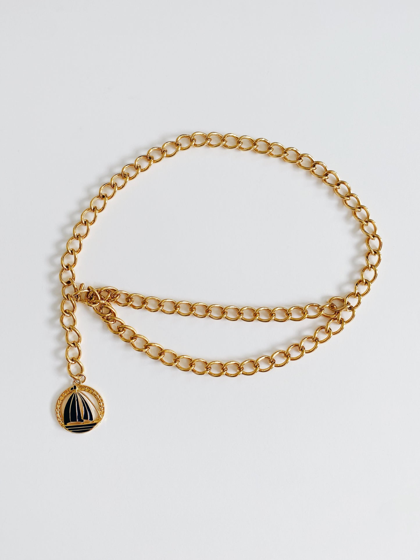 Vintage St. John Sailboat Double Chain Belt – 24K Gold-Plated