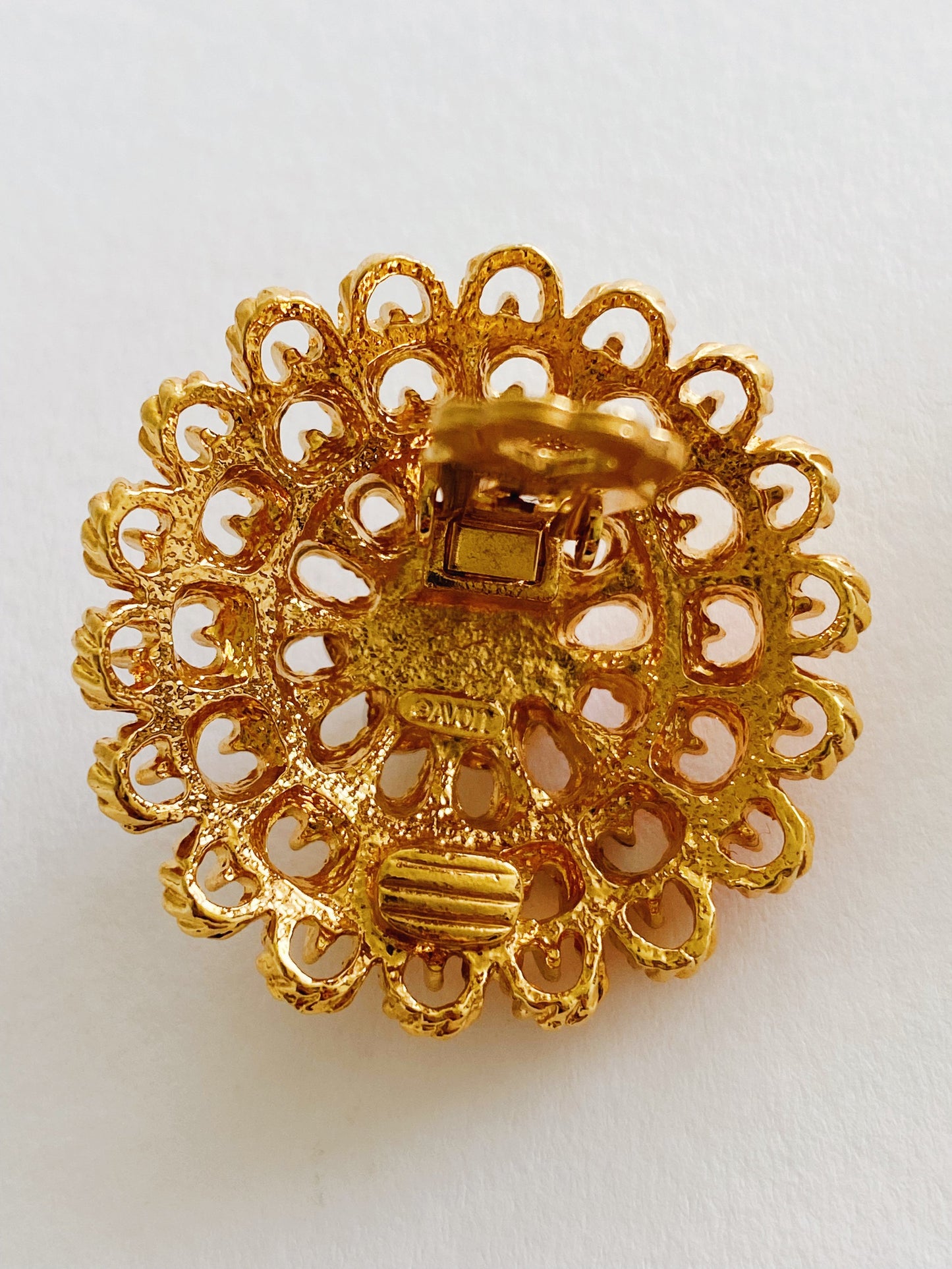 Vintage Avon Filigree Pearl Clip Earrings