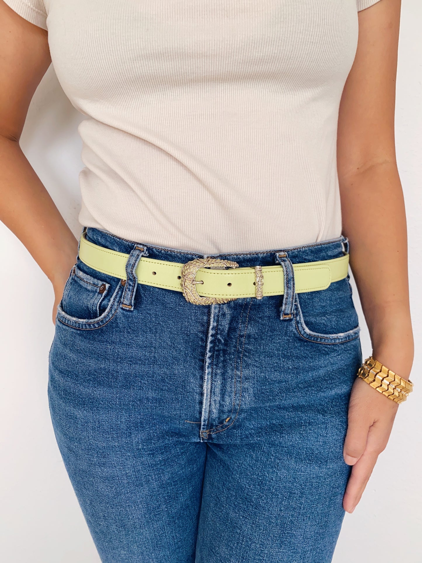 Vintage Carlisle Lime Green Western Belt