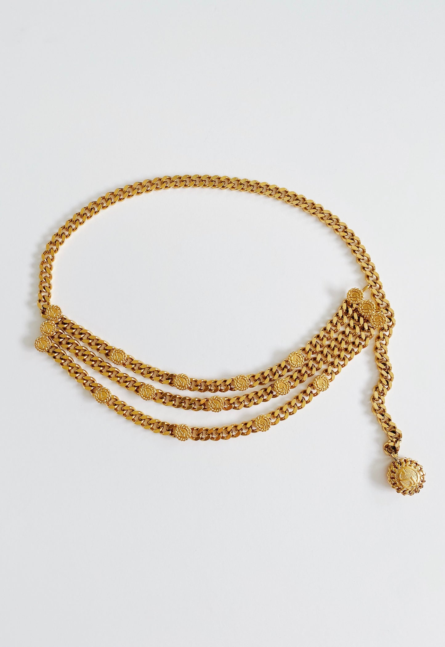 Vintage St. John Logo Triple Chain Belt – 24K Gold-Plated