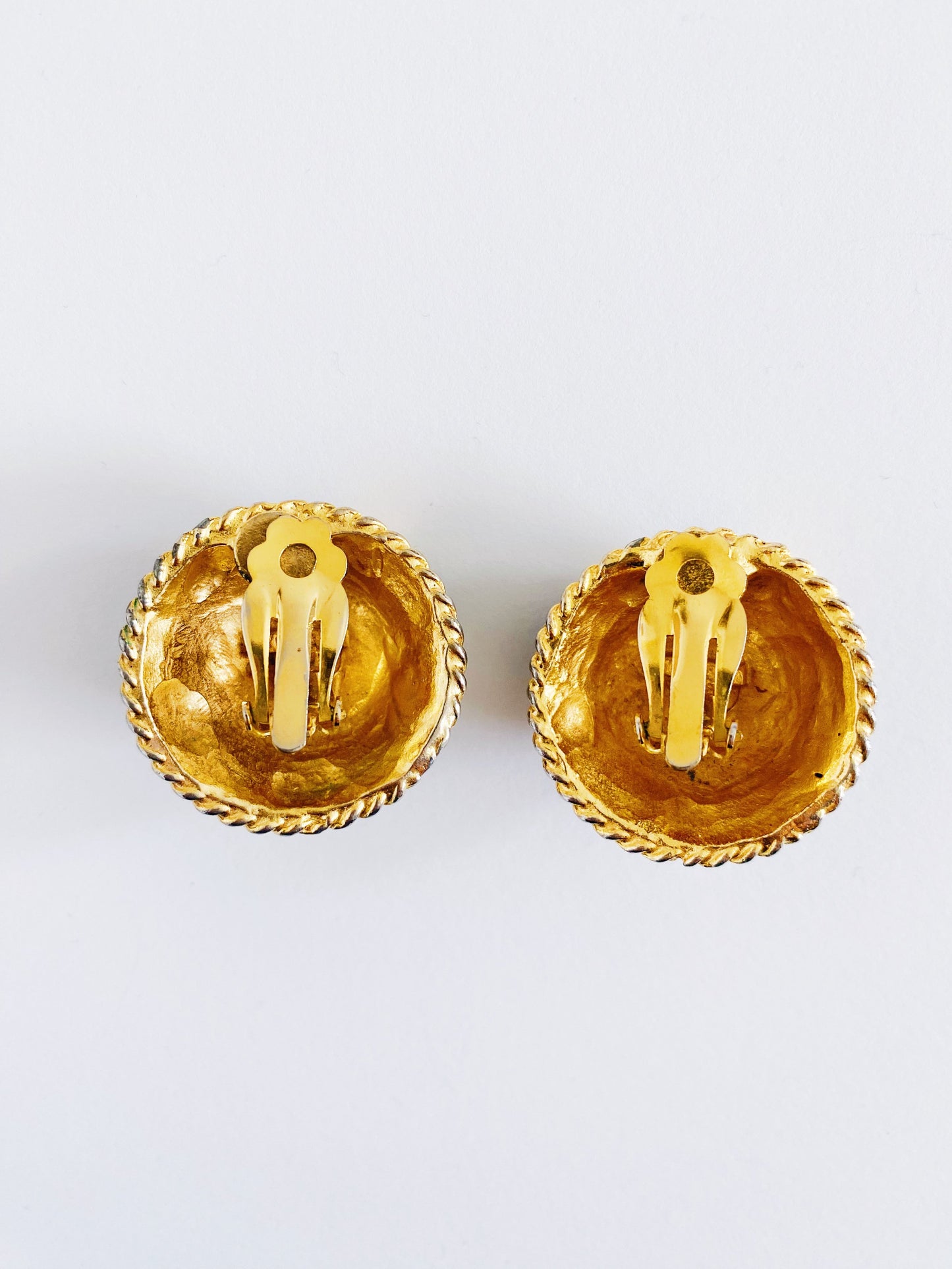 Vintage YOSCA Black Enamel Earrings