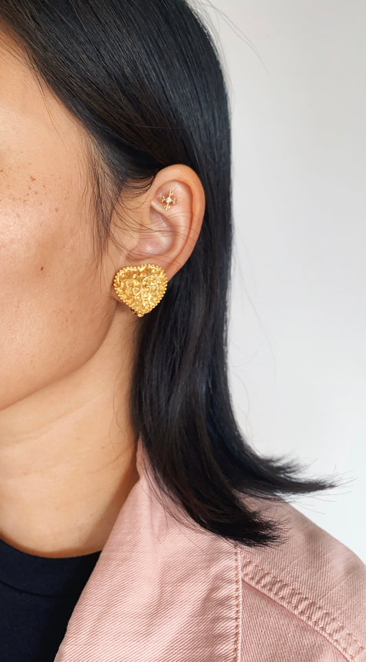 Vintage St. John Heart Clip-On Earrings