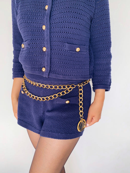 Vintage St. John Sailboat Double Chain Belt – 24K Gold-Plated