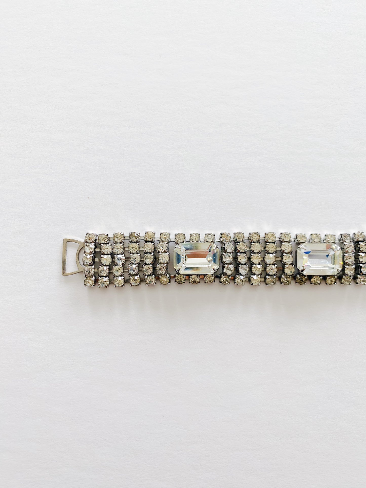 Vintage Rhinestone Emerald Bracelet