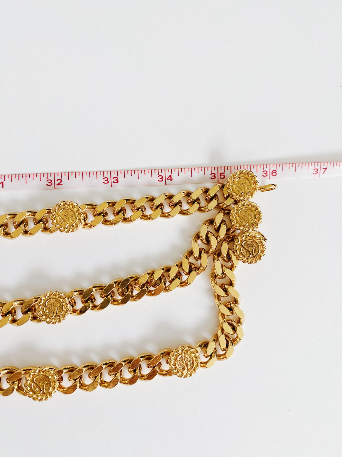 Vintage St. John Logo Triple Chain Belt – 24K Gold-Plated