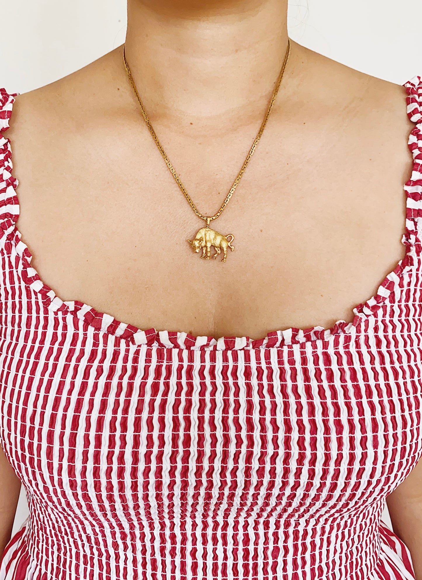 Vintage Monet Taurus Bull Pendant Necklace