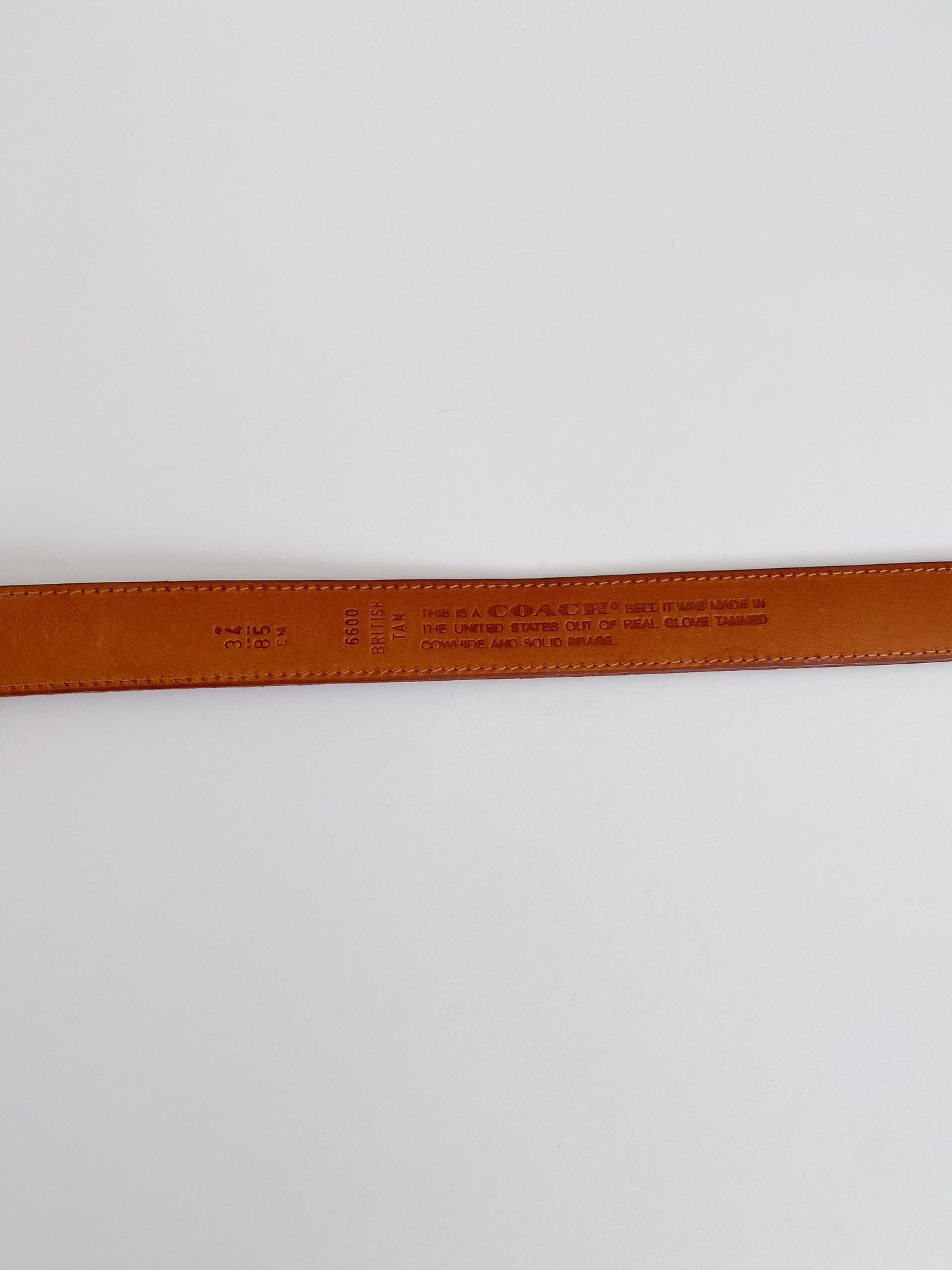 Vintage Coach British Tan Belt
