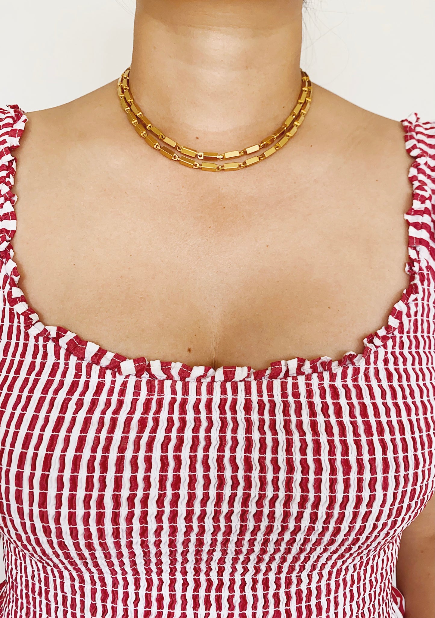 Vintage Anne Klein Rectangle Box Chain Necklace