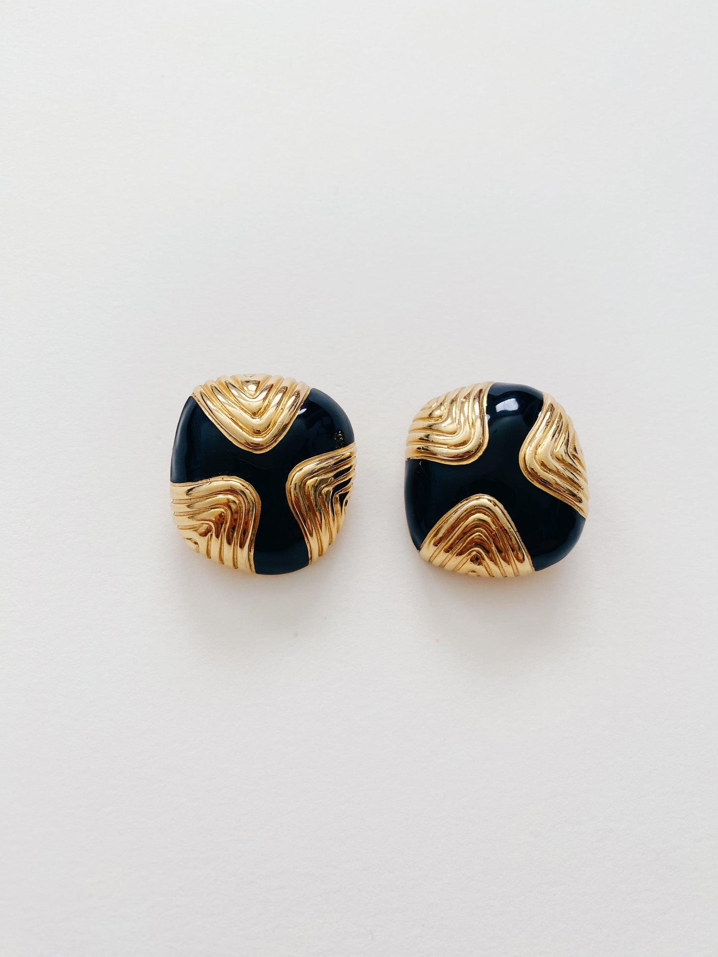 Vintage Fernando Originals Abstract Clip Earrings
