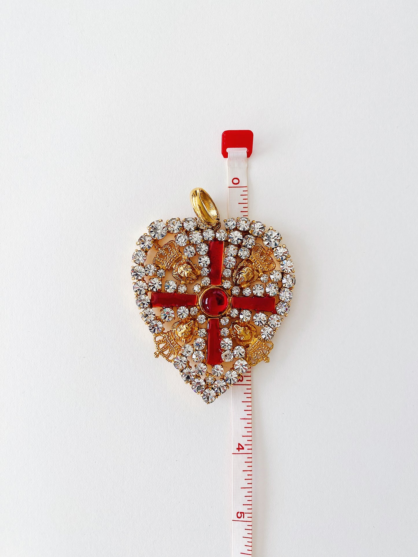 Vintage Rena Lange Large Lion Heart Pendant Necklace