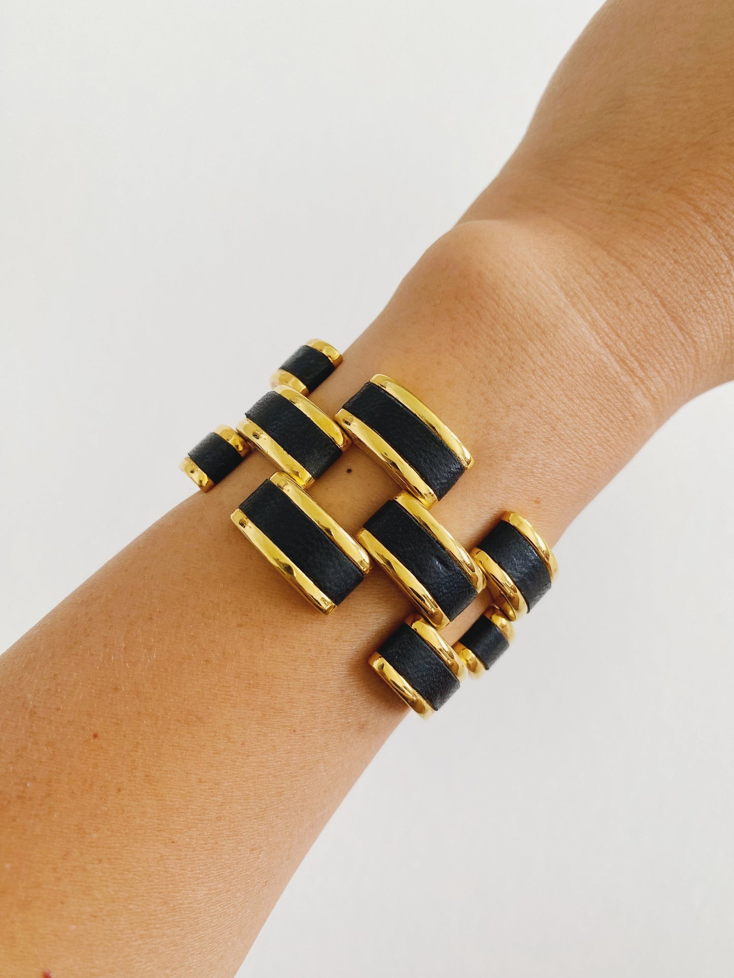 Vintage Donna Karan Runway Lambskin Links Bracelet