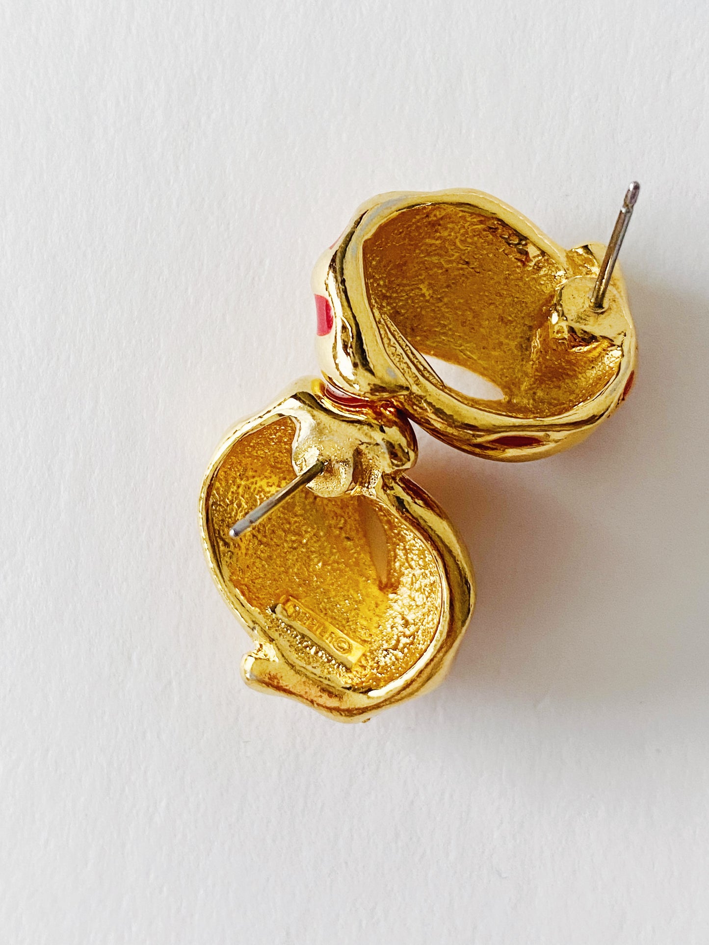 Vintage Napier Red Enamel Knot Earrings