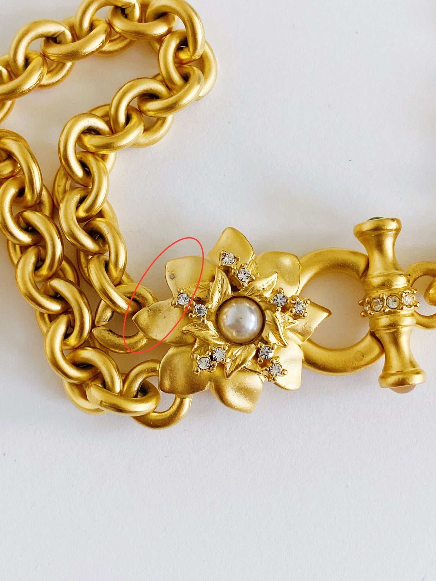 Rare Vintage Jesara Pearl Flower Chain Necklace