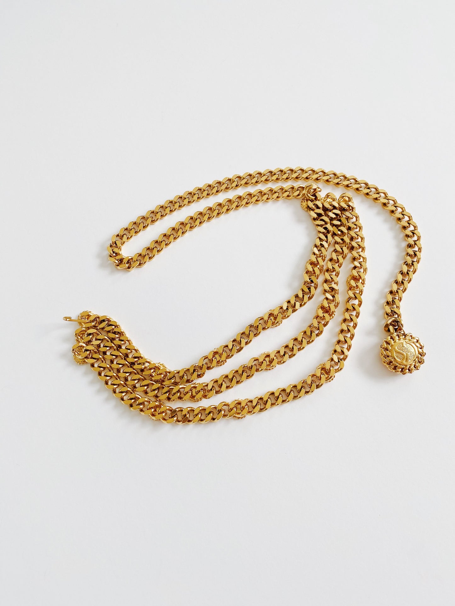 Vintage St. John Logo Triple Chain Belt – 24K Gold-Plated