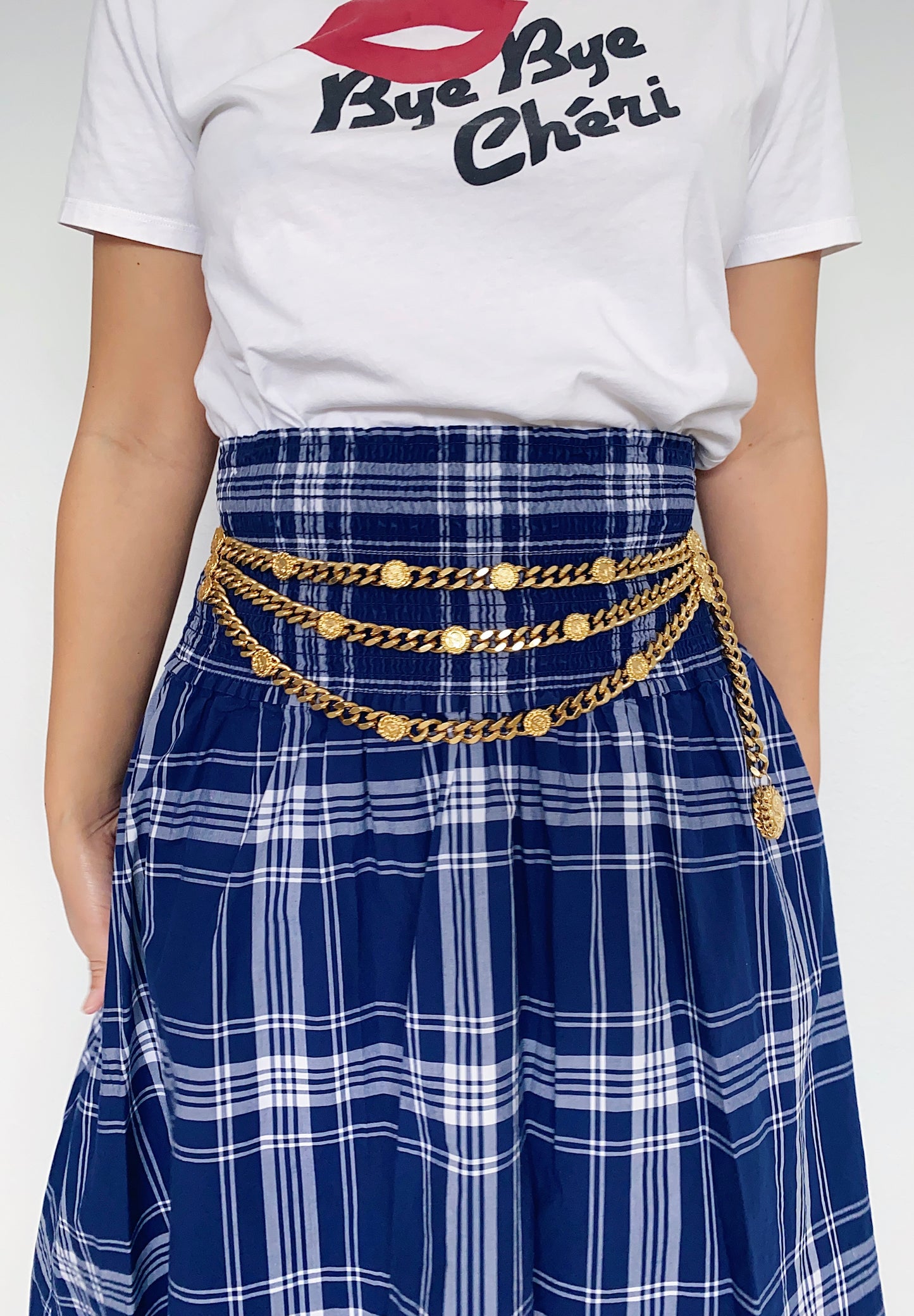 Vintage St. John Logo Triple Chain Belt – 24K Gold-Plated