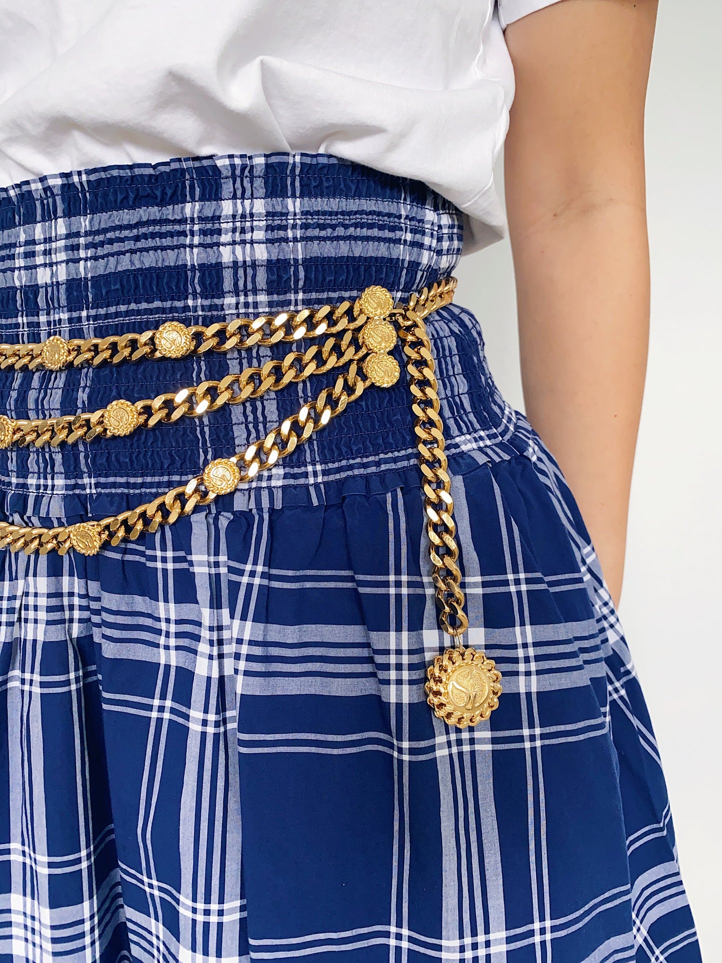 Vintage St. John Logo Triple Chain Belt – 24K Gold-Plated