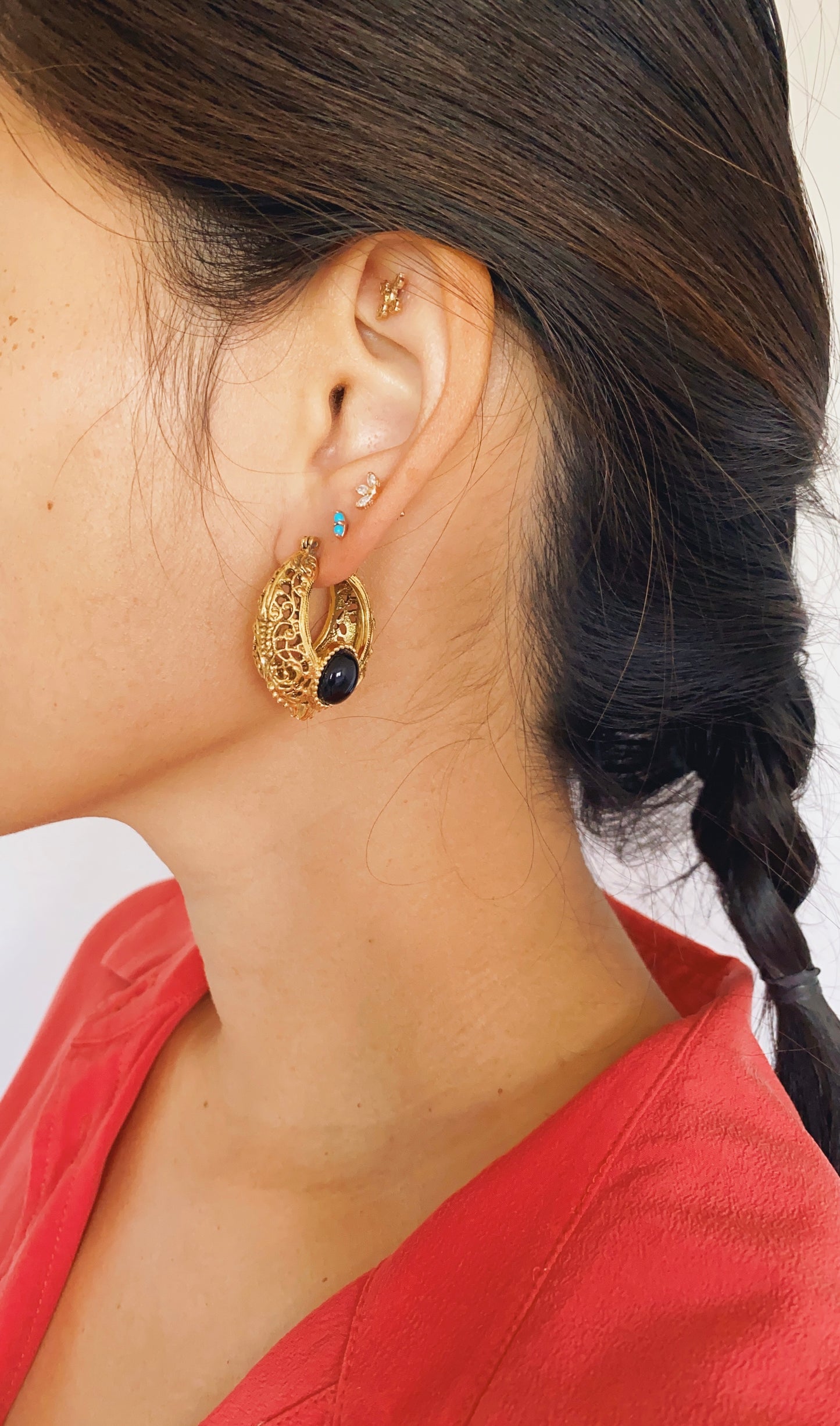 Vintage Filigree Hoop Earrings