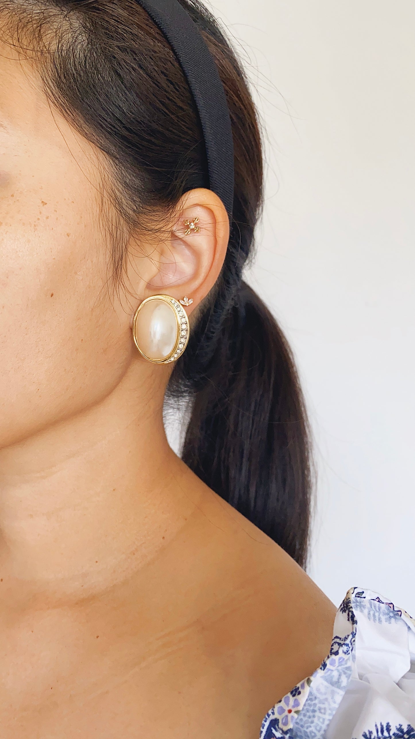 Vintage Richelieu Faux Pearl Clip-On Earrings