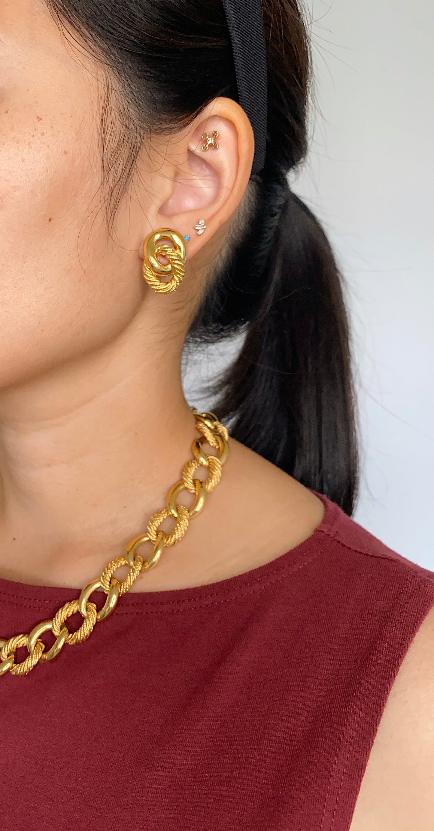 Vintage Napier Love Knot Earrings