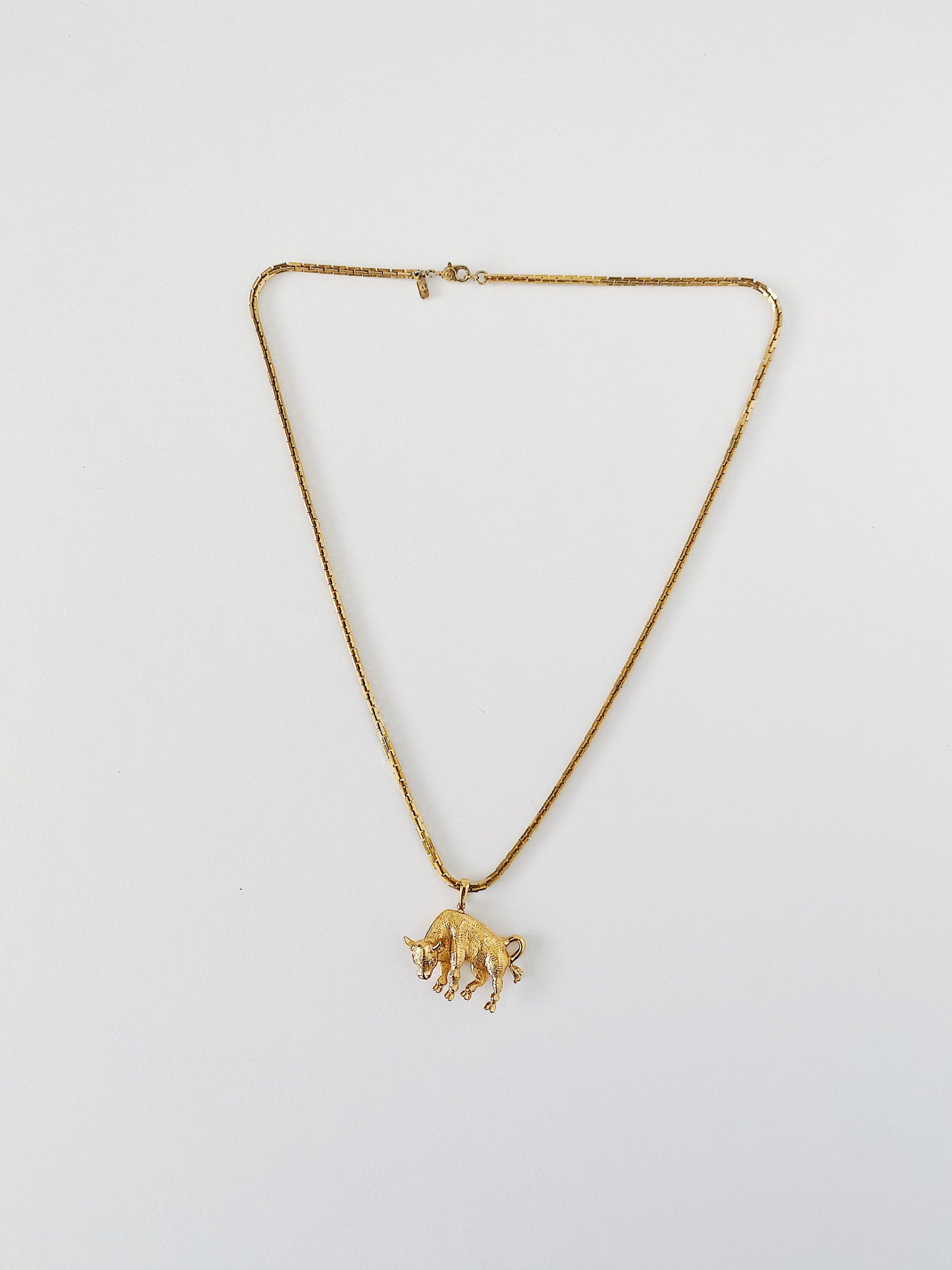 Vintage Monet Taurus Bull Pendant Necklace