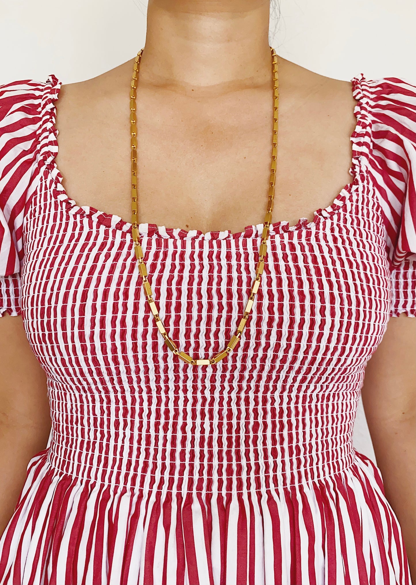 Vintage Anne Klein Rectangle Box Chain Necklace