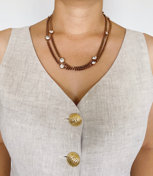 Givenchy Bronze Crystal Necklace