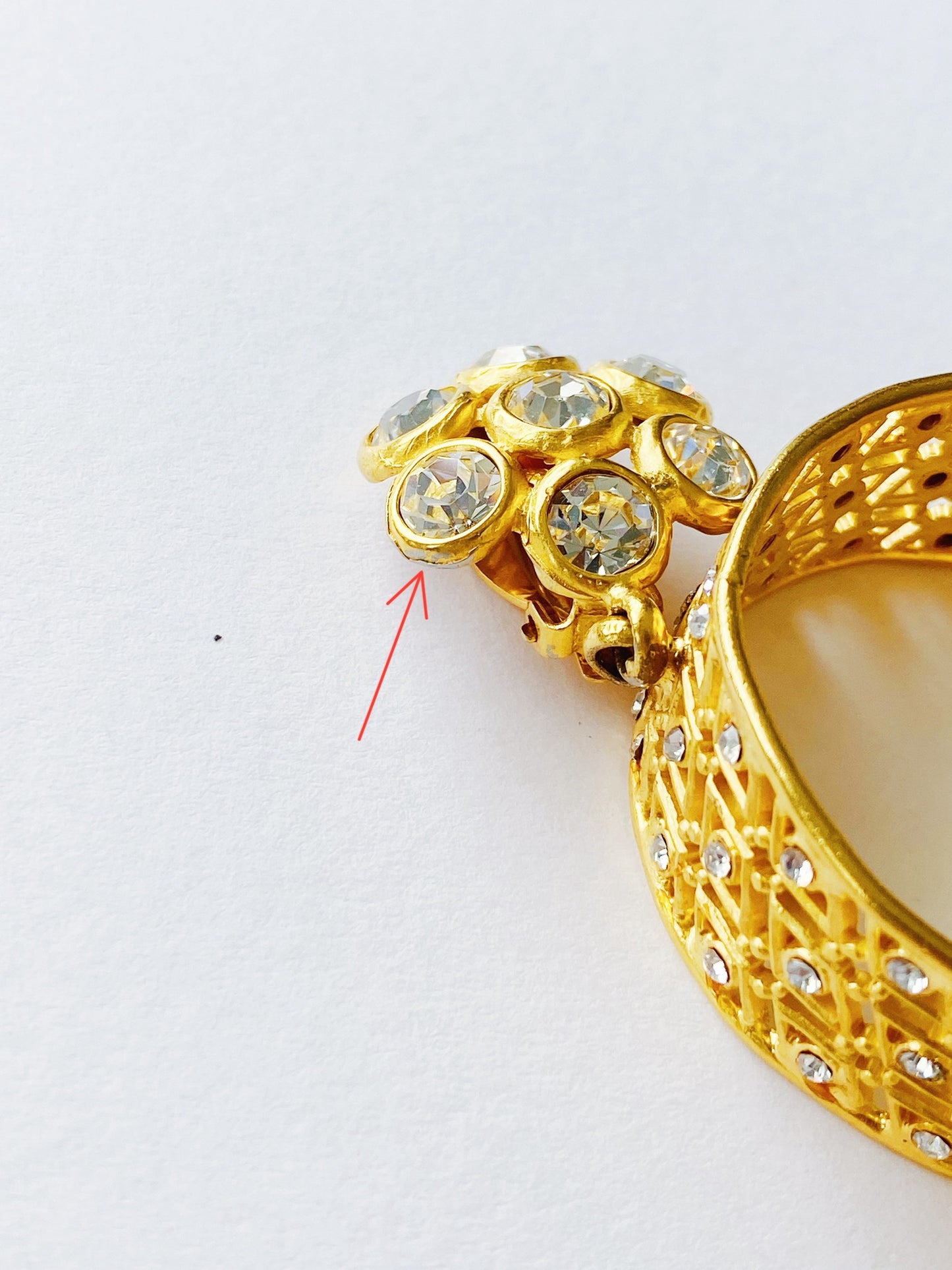 Vintage Deanna Hamro Crystal Hoop Earrings