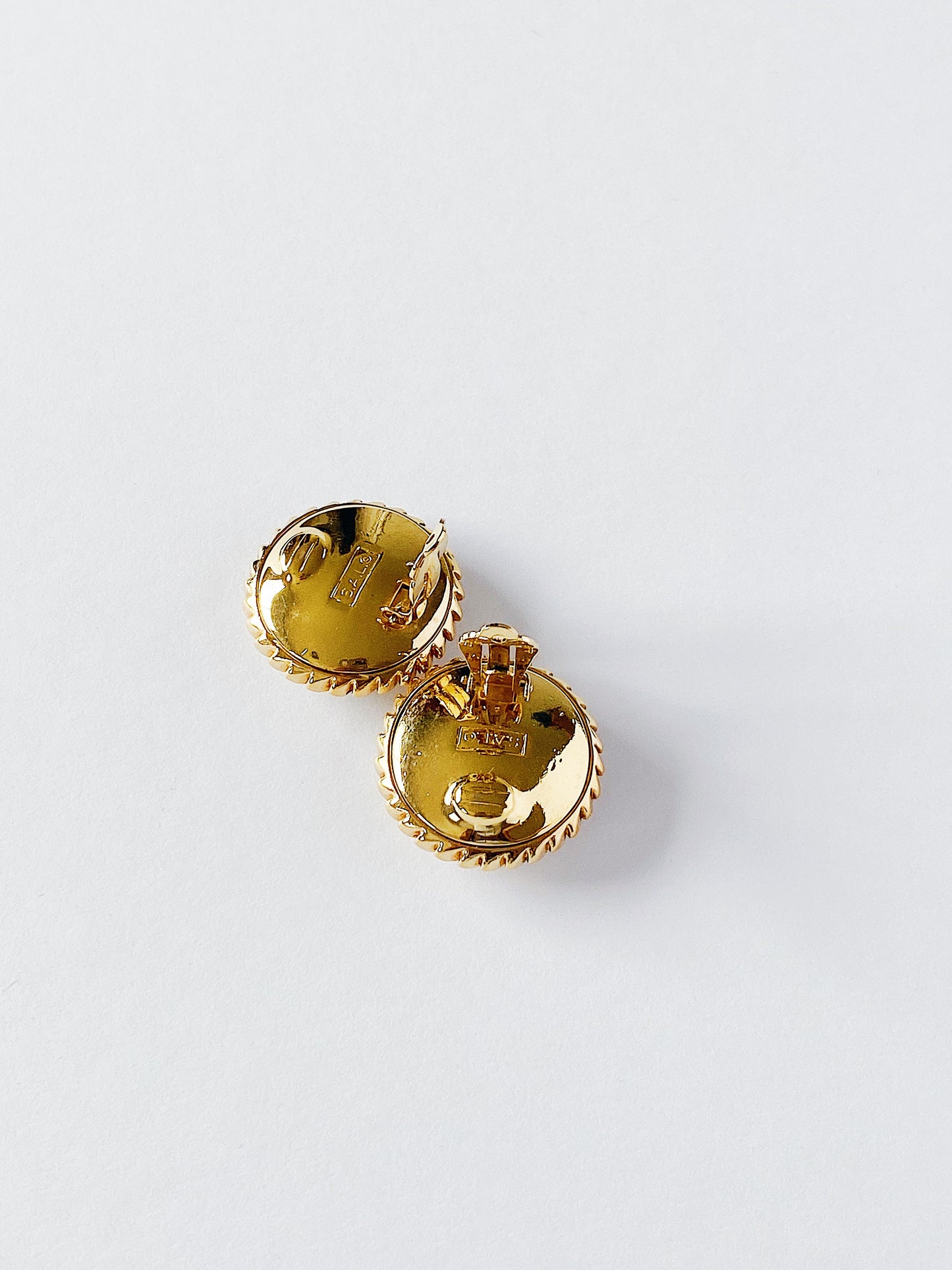 Vintage Swarovski Round Amber Clip Earrings