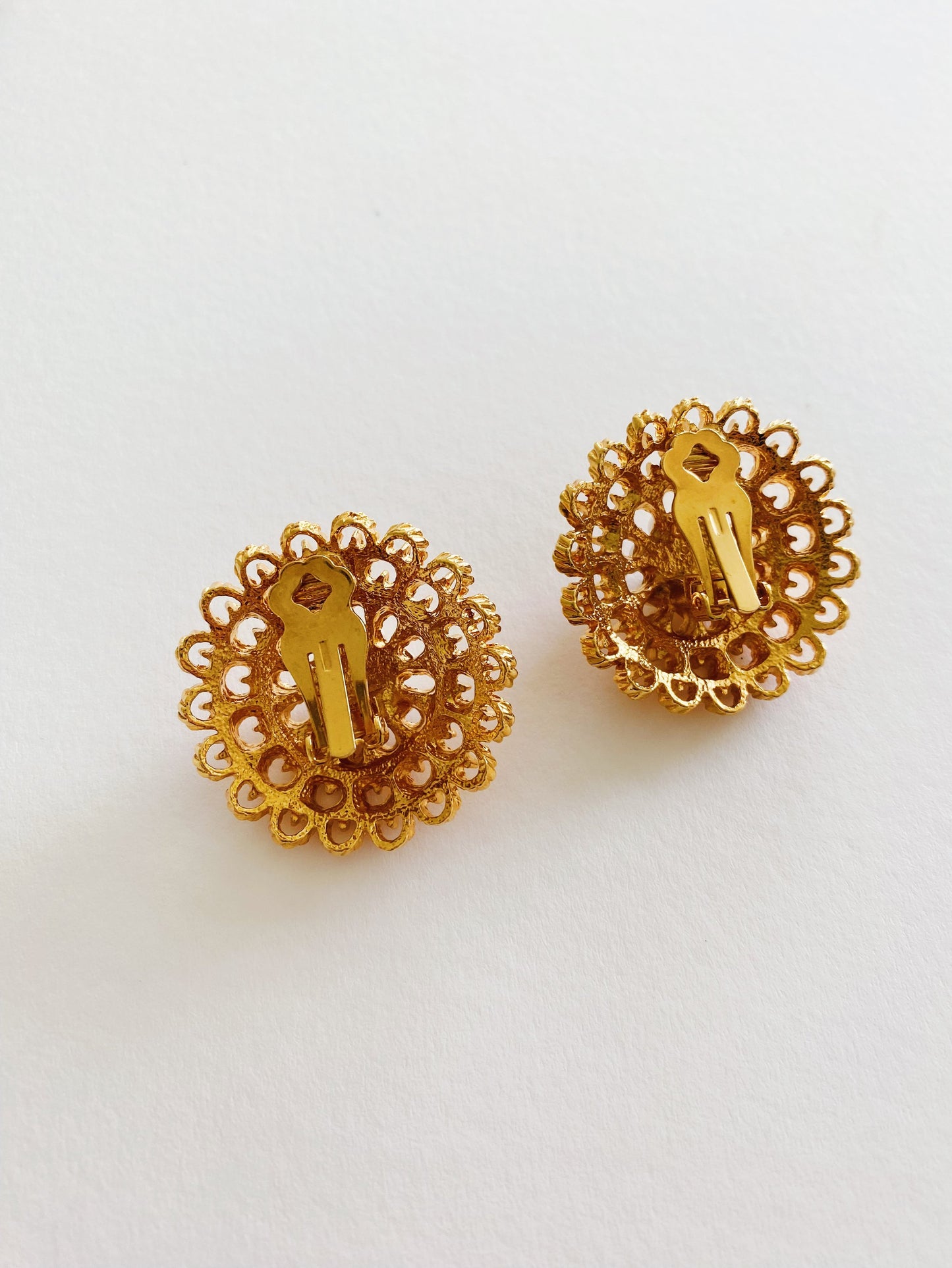 Vintage Avon Filigree Pearl Clip Earrings