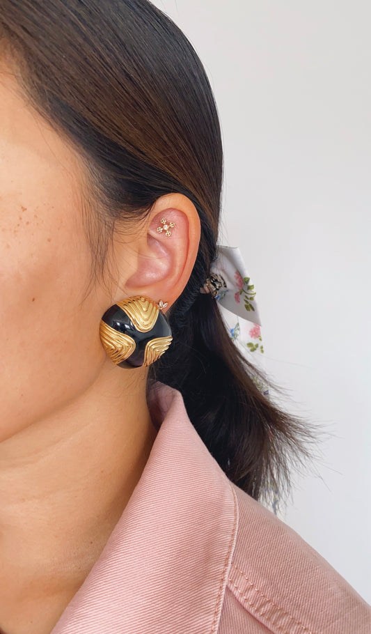 Vintage Fernando Originals Abstract Clip Earrings