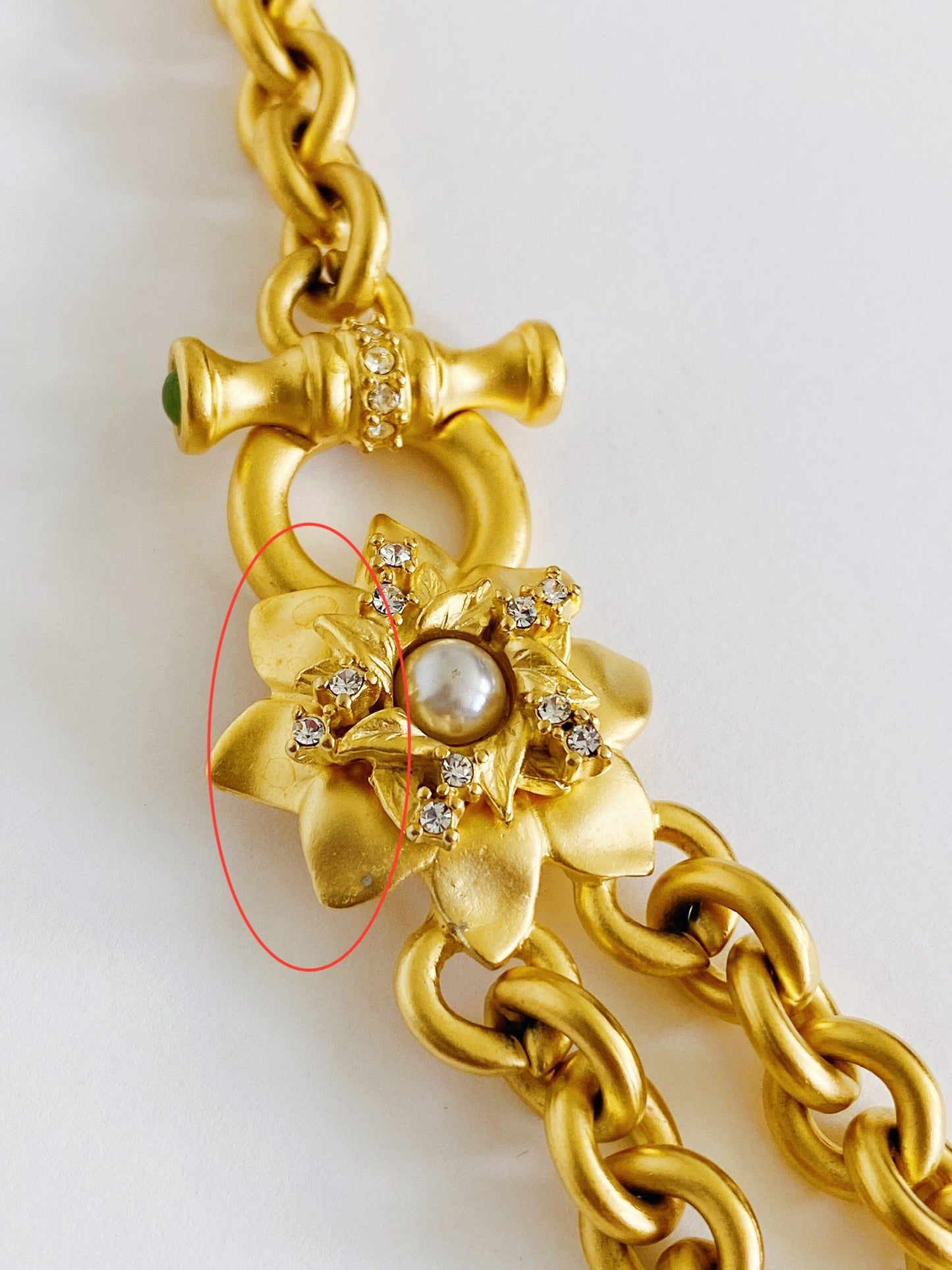 Rare Vintage Jesara Pearl Flower Chain Necklace