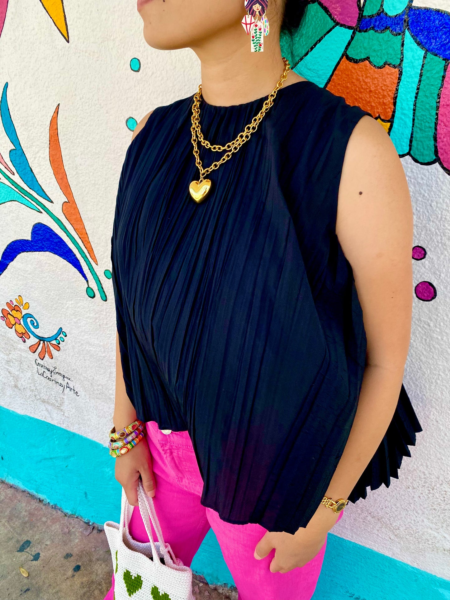 Vintage Avon Puffy Heart Necklace