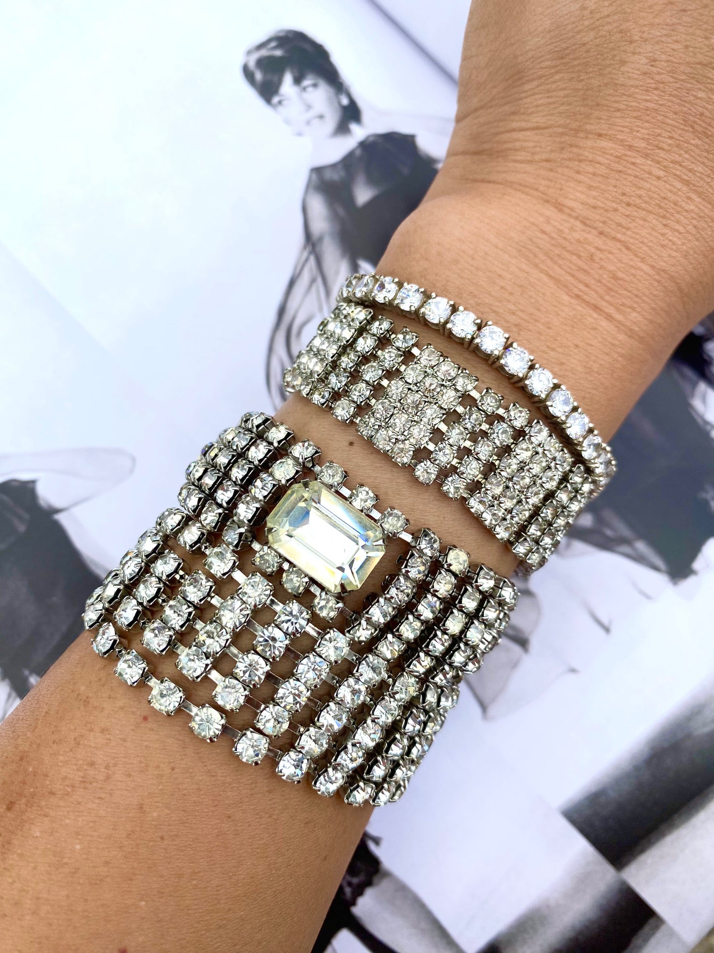 Vintage Panel Rhinestone Bracelet