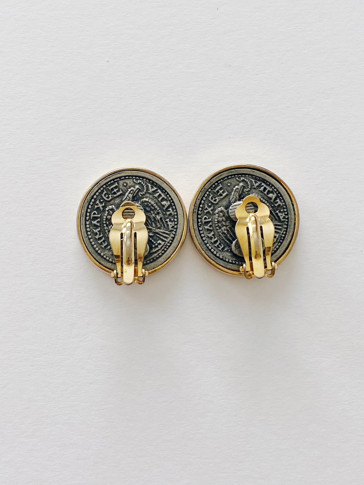 Vintage Carolee Roman Coin Clip Earrings