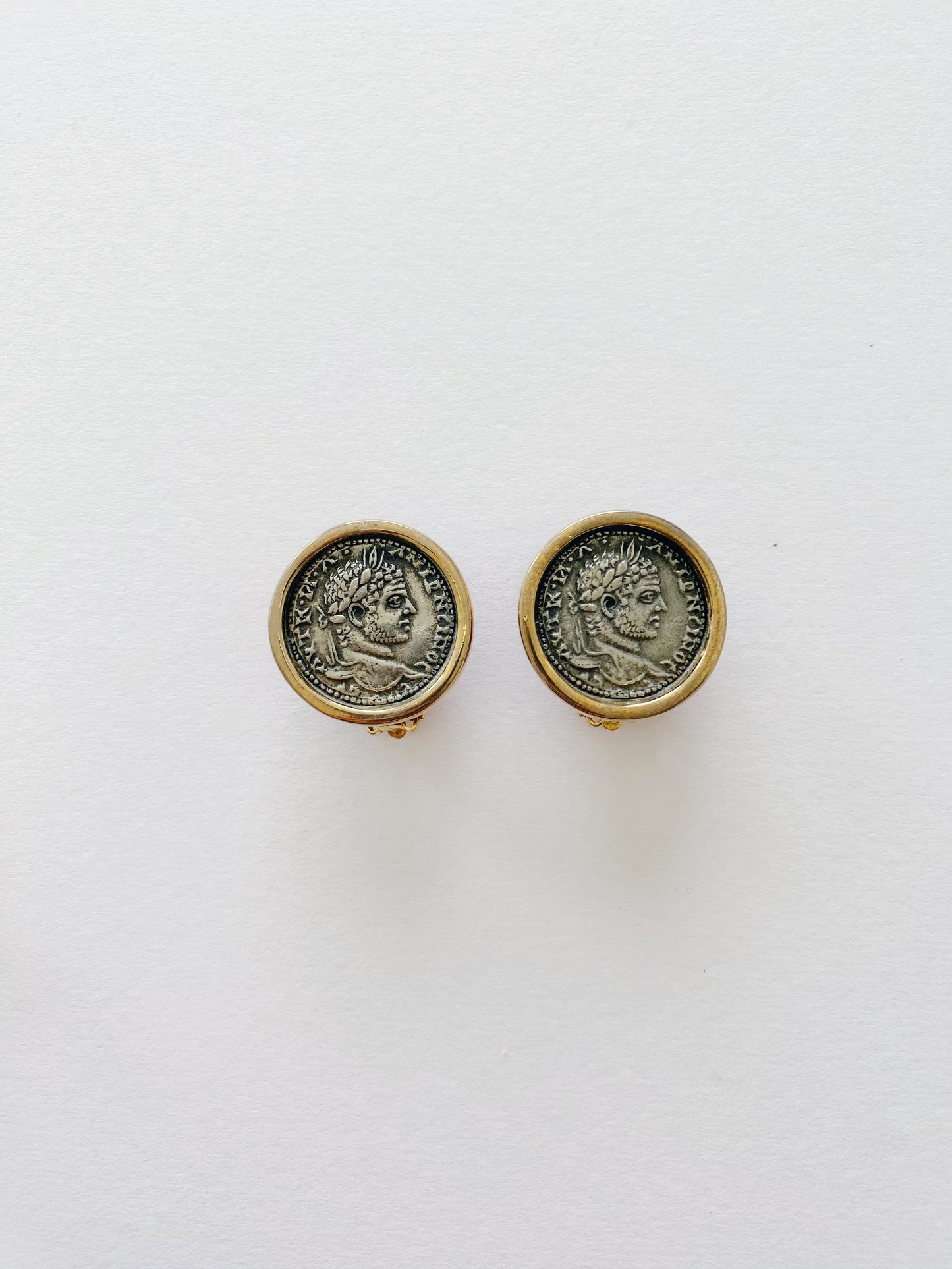 Vintage Carolee Roman Coin Clip Earrings