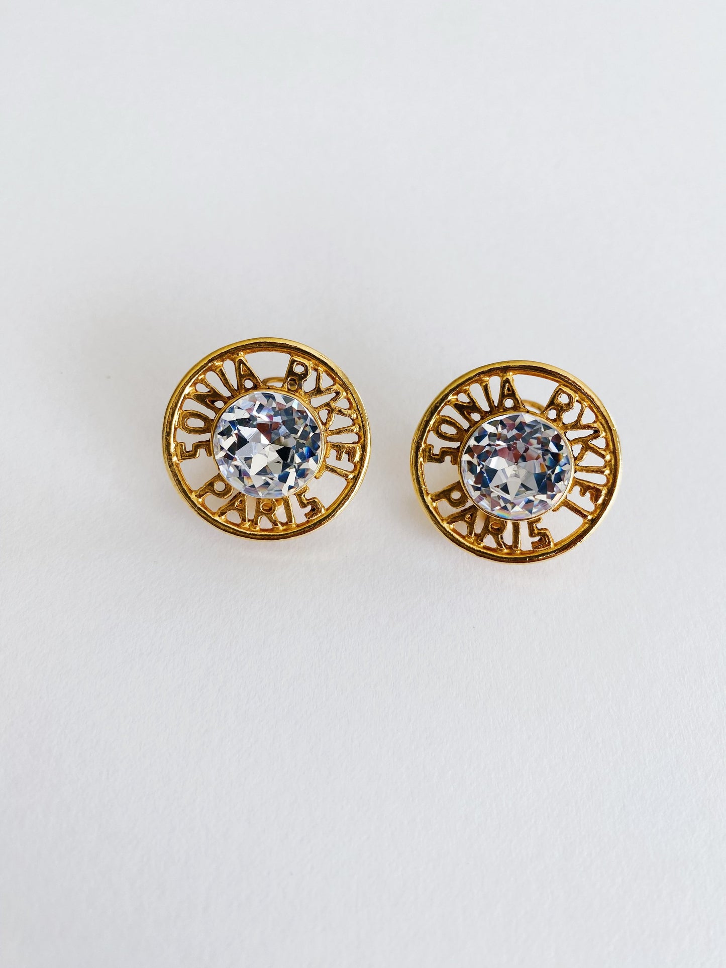 Vintage Sonia Rykiel Rhinestone Clip Earrings