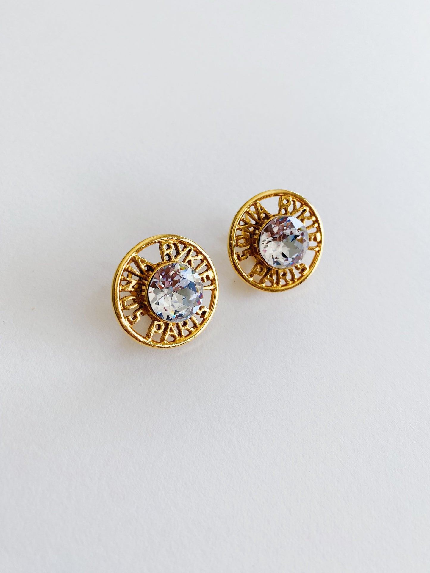 Vintage Sonia Rykiel Rhinestone Clip Earrings
