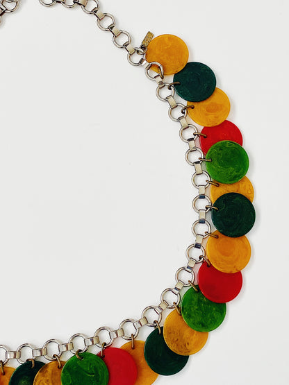 Vintage 1960s/70s Yves Saint Laurent Bakelite Disc Link Chain Belt