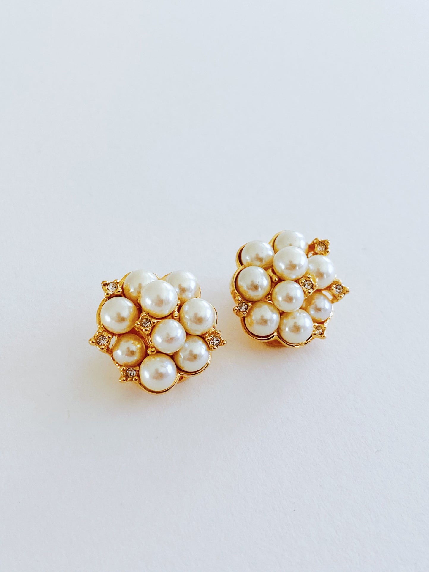 Vintage Carolee Pearl Cluster Earrings