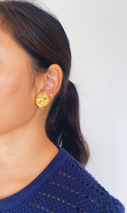 Vintage Nautical Star Clip-On Earrings