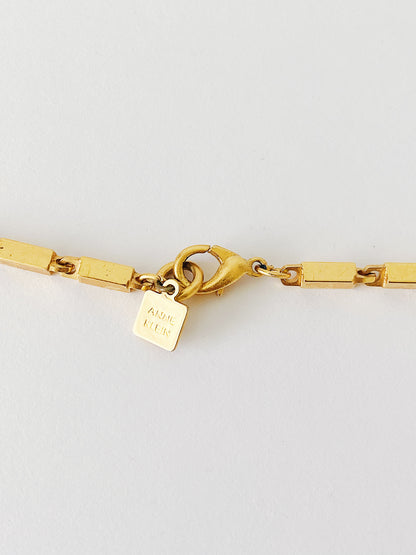 Vintage Anne Klein Rectangle Box Chain Necklace