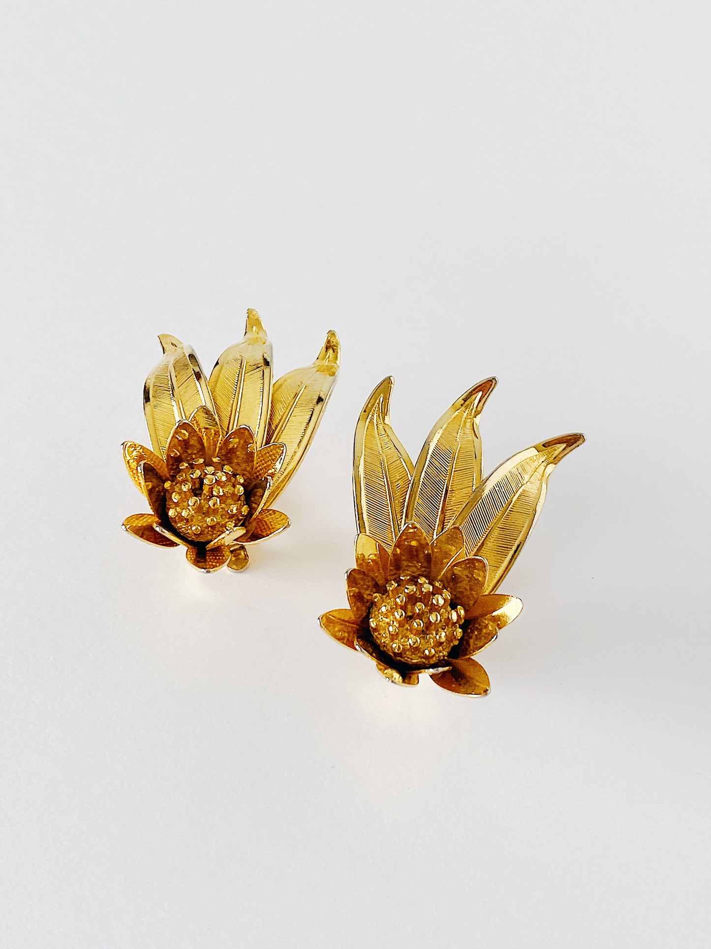 Vintage French Sunflower Climber Earrings