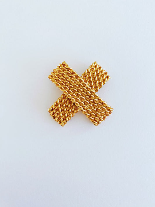 Vintage X Braided Brooch